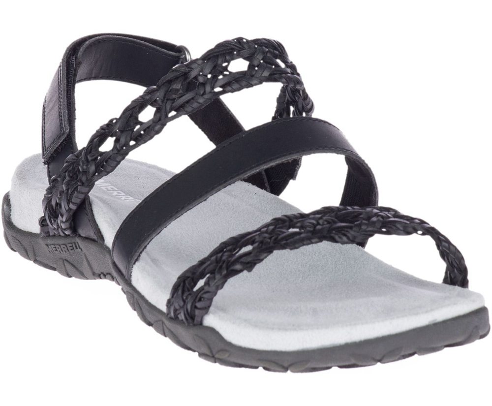 Merrell Sandals White/Black - Terran Braid Slingback - Womens 69VKYXOTR